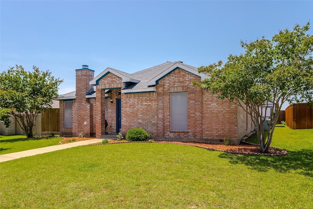 6923 Todd Ln, Sachse, TX 75048 - ranch-style home with a chimney and brick siding
