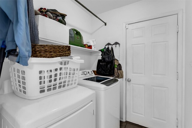 6923 Todd Ln, Sachse, TX 75048 - laundry area with separate washer and dryer and tile patterned flooring