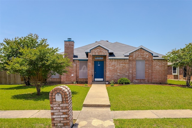 6923 Todd Ln, Sachse, TX 75048 - ranch-style home featuring brick siding and a chimney