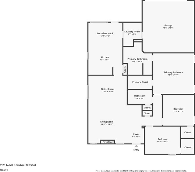 6923 Todd Ln, Sachse, TX 75048 - home floor plan