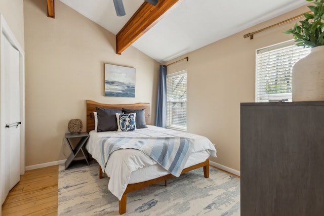 215 N Beverly Dr, Malakoff, TX 75148 - bedroom with light wood-type flooring, baseboards, and ceiling fan