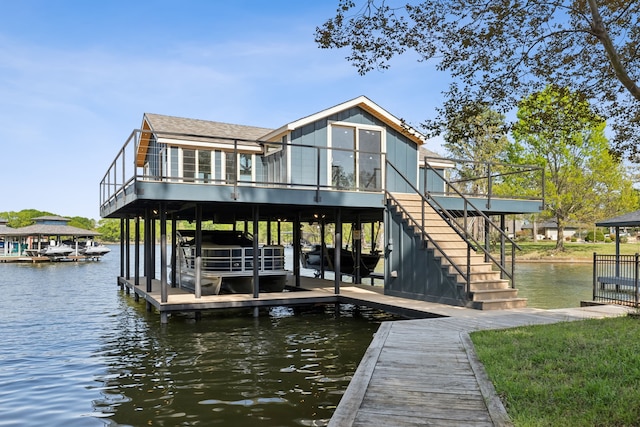215 N Beverly Dr, Malakoff, TX 75148 - dock area featuring boat lift and a water view