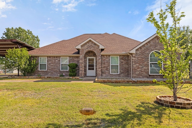 305 Margaret St, Fate, TX 75189 - single story home featuring brick siding, a front lawn, and a shingled roof