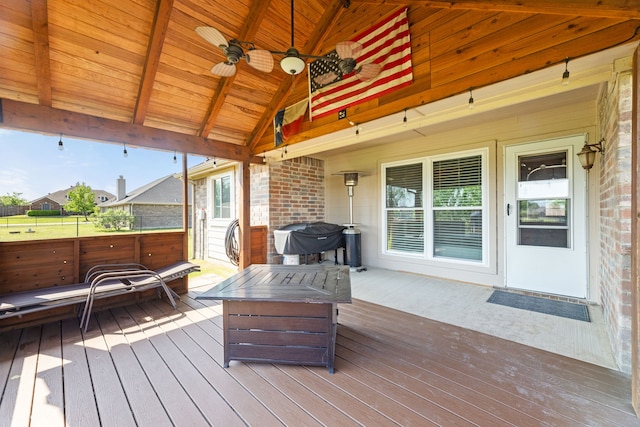 305 Margaret St, Fate, TX 75189 - deck with a ceiling fan and area for grilling