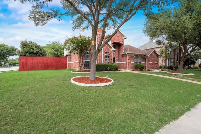 2917 Cascade Dr, Plano, TX 75025 - view of front facade featuring brick siding, a chimney, and roof with shingles