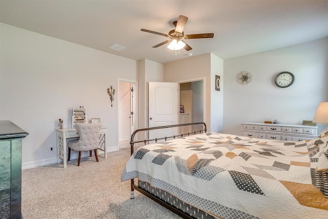 128 Colonial Dr, Joshua, TX 76058 - bedroom with carpet, baseboards, and a ceiling fan
