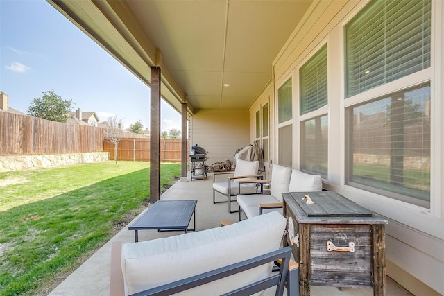 128 Colonial Dr, Joshua, TX 76058 - view of patio with an outdoor hangout area and area for grilling
