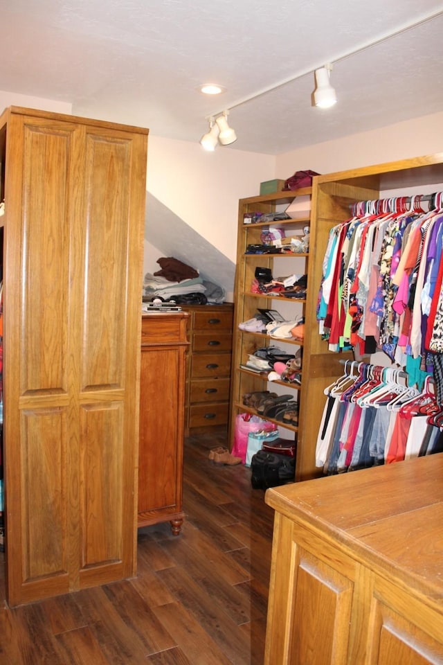 801 County Road 313, Eastland, TX 76448 - walk in closet featuring dark wood-type flooring