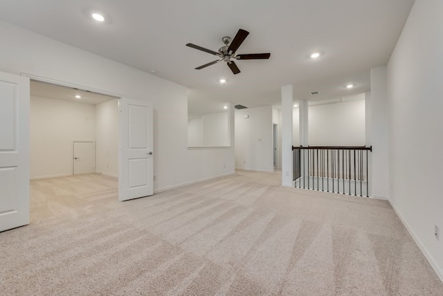 801 Enys Way, Mckinney, TX 75069 - basement featuring ceiling fan, carpet floors, recessed lighting, and baseboards