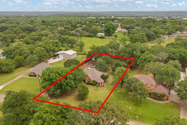 124 Bent Tree Trl, Burleson, TX 76028 - view of property location featuring property boundaries highlighted and a forest
