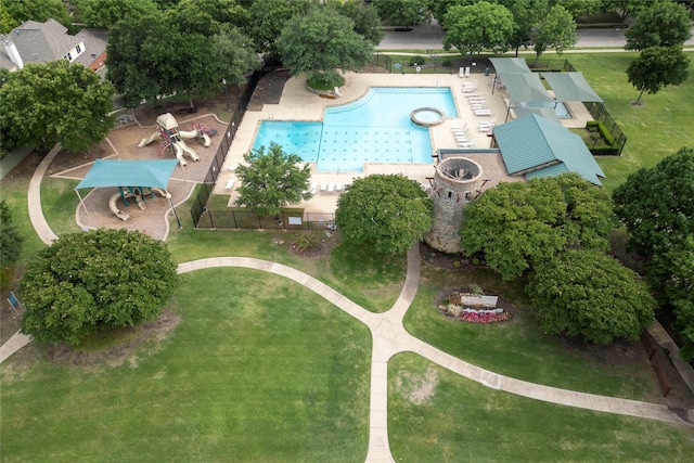 7951 Belladonna Dr, Fort Worth, TX 76123 - drone / aerial view of a pool area