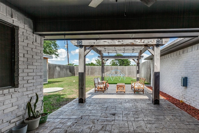 10220 Shadow Way, Dallas, TX 75243 - view of patio with ceiling fan