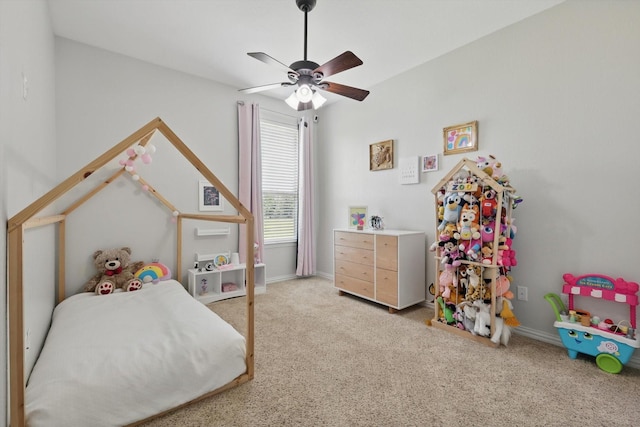 14513 Mediterranean Dr, Frisco, TX 75035 - bedroom featuring light colored carpet, baseboards, and a ceiling fan