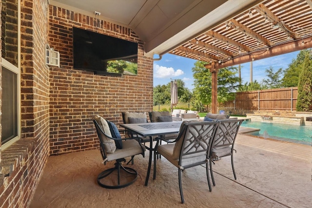 14513 Mediterranean Dr, Frisco, TX 75035 - view of patio / terrace with a pergola and outdoor dining area