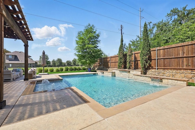 14513 Mediterranean Dr, Frisco, TX 75035 - view of pool with a fenced backyard and a patio area