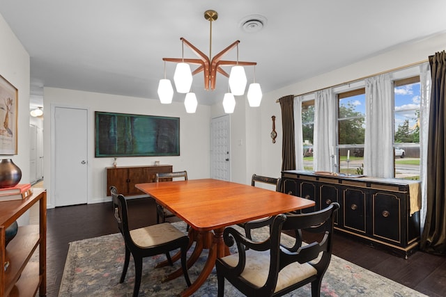 2512 Buckingham Dr, Denton, TX 76209 - dining room featuring dark wood finished floors and a chandelier