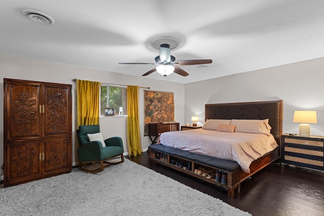 2512 Buckingham Dr, Denton, TX 76209 - bedroom with wood finished floors and a ceiling fan