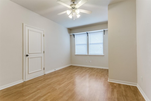 2313 Ember Woods Dr, Keller, TX 76262 - empty room with light wood-type flooring, a ceiling fan, and baseboards