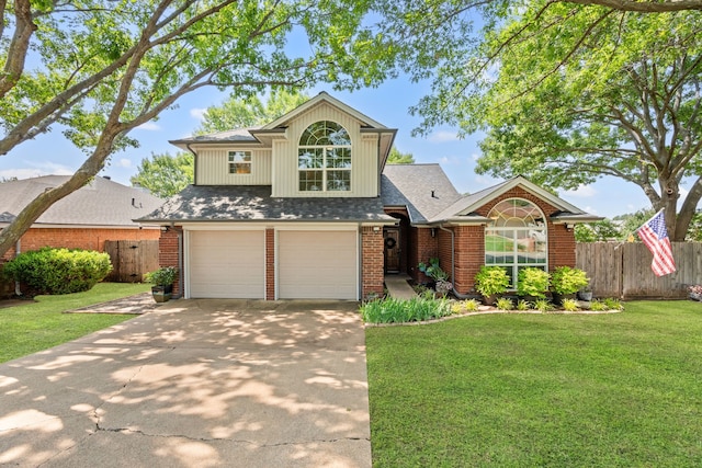 7600 Teresa Ct, North Richland Hills, TX 76182 - view of front facade featuring driveway, brick siding, a garage, and a shingled roof