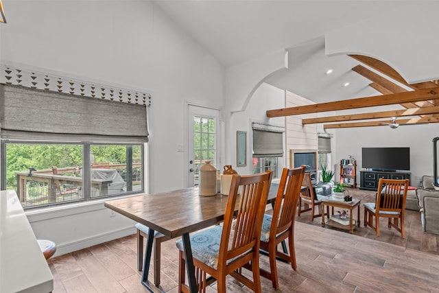 511 Mcfarland Ranch Rd, Aledo, TX 76008 - dining room featuring high vaulted ceiling and wood finished floors