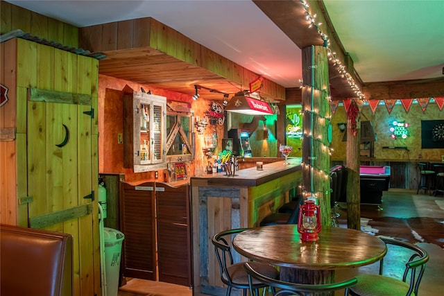 801 Prachyl Rd, Weatherford, TX 76087 - indoor dry bar featuring wood walls