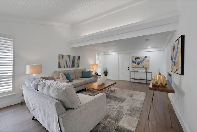 6928 Glen Hills Rd, Richland Hills, TX 76118 - living area featuring wood finished floors and baseboards