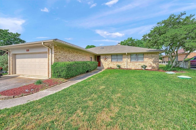 116 Modoc Trl, Lake Kiowa, TX 76240 - single story home featuring driveway, a garage, a front lawn, and brick siding