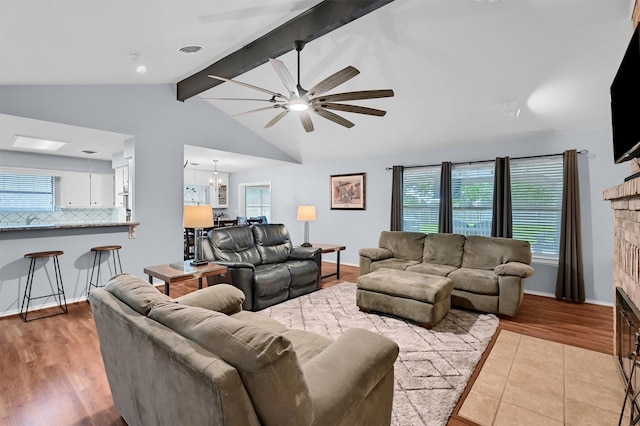 116 Modoc Trl, Lake Kiowa, TX 76240 - living room with light wood finished floors, plenty of natural light, and ceiling fan