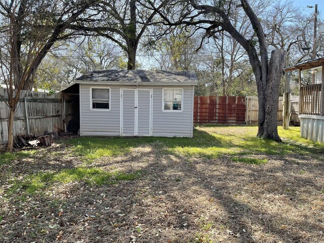 120 County Road 1719, Clifton, TX 76634 - view of shed with a fenced backyard