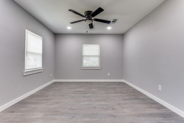 616 Hiland St, Garland, TX 75040 - unfurnished room with healthy amount of natural light, a ceiling fan, recessed lighting, and baseboards