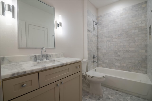 9621 Larchcrest Dr, Dallas, TX 75238 - full bath with vanity, bathtub / shower combination, and toilet