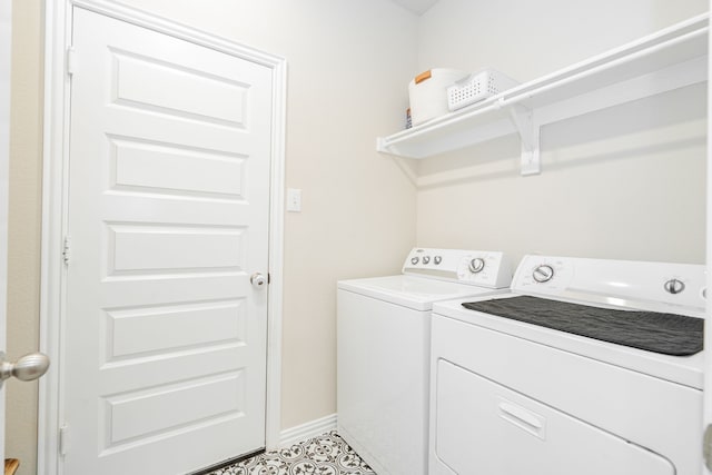 1519 Fairweather Way, Forney, TX 75126 - laundry area with separate washer and dryer and baseboards