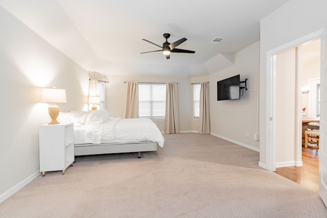 1519 Fairweather Way, Forney, TX 75126 - bedroom with baseboards, light colored carpet, and ceiling fan