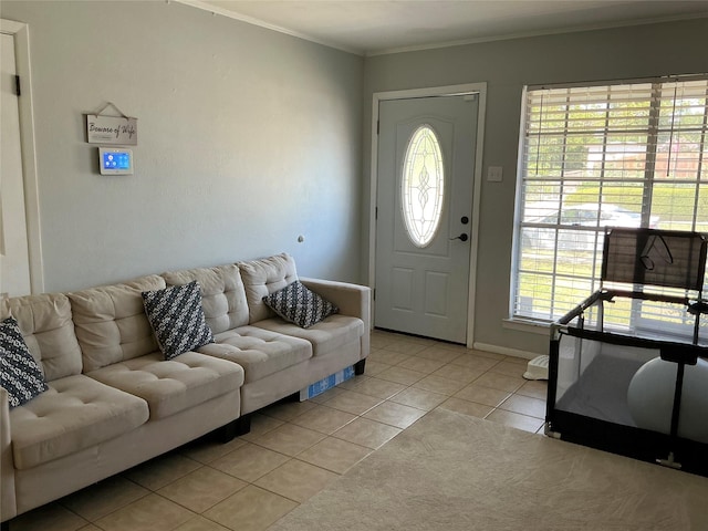 1403 Little St, Copperas Cove, TX 76522 - foyer featuring light tile patterned floors, crown molding, and baseboards