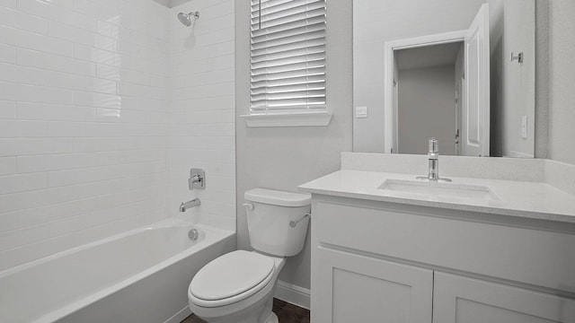 105 Leon Ave, Rhome, TX 76078 - full bath featuring toilet, vanity, and shower / washtub combination