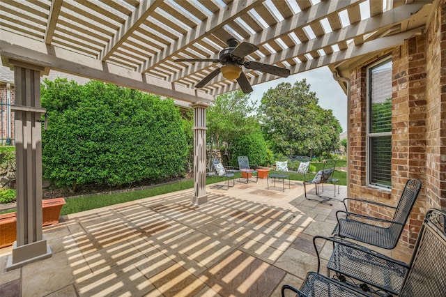 382 Burnswick Isles Way, Frisco, TX 75036 - view of patio / terrace featuring a pergola and a ceiling fan