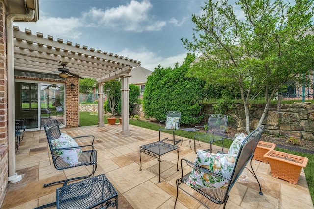 382 Burnswick Isles Way, Frisco, TX 75036 - view of patio featuring a pergola and a ceiling fan