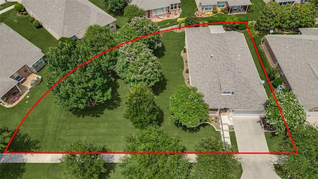 382 Burnswick Isles Way, Frisco, TX 75036 - aerial view of residential area with property boundaries highlighted