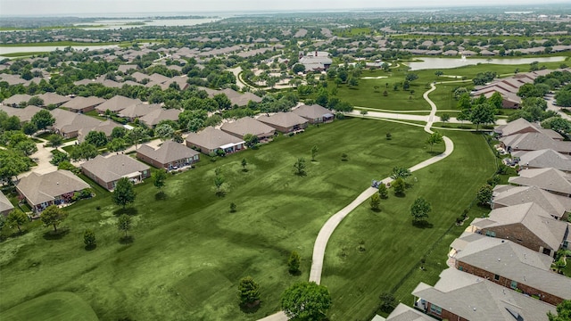 382 Burnswick Isles Way, Frisco, TX 75036 - aerial view of property's location featuring a large body of water, nearby suburban area, and a golf club