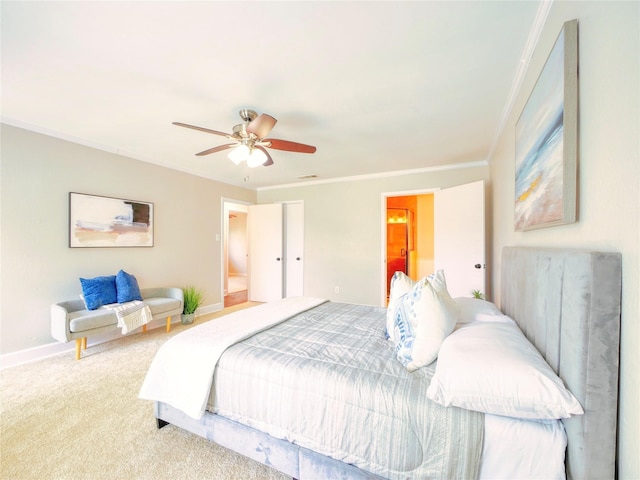 3609 Marwick Dr, Plano, TX 75075 - bedroom featuring crown molding, carpet floors, baseboards, and ceiling fan