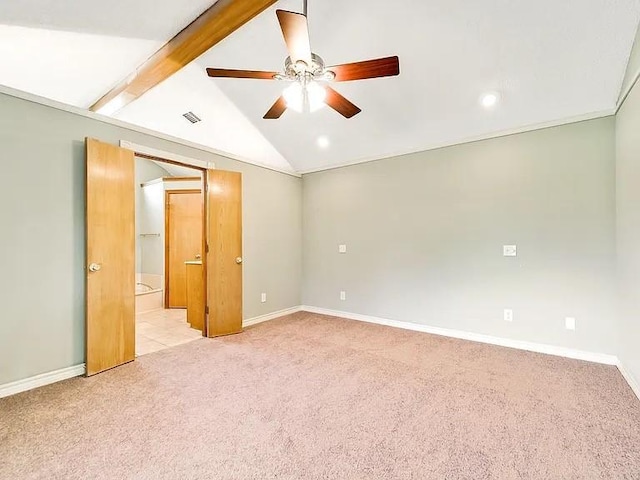 1101 Shawnee Trl, Carrollton, TX 75007 - empty room with light carpet, ceiling fan, baseboards, and recessed lighting