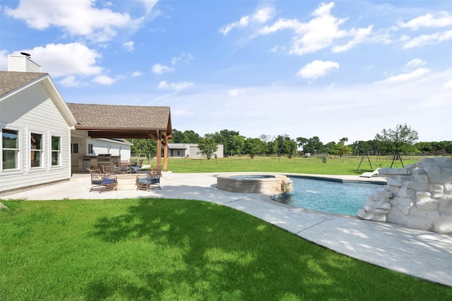 9390 Lakeridge Dr, Princeton, TX 75407 - view of pool with a patio and a pool with connected hot tub