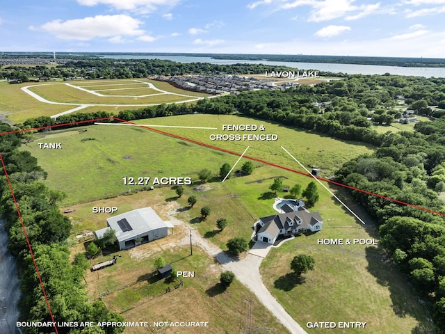 9390 Lakeridge Dr, Princeton, TX 75407 - view of property location featuring property boundaries highlighted and a large body of water