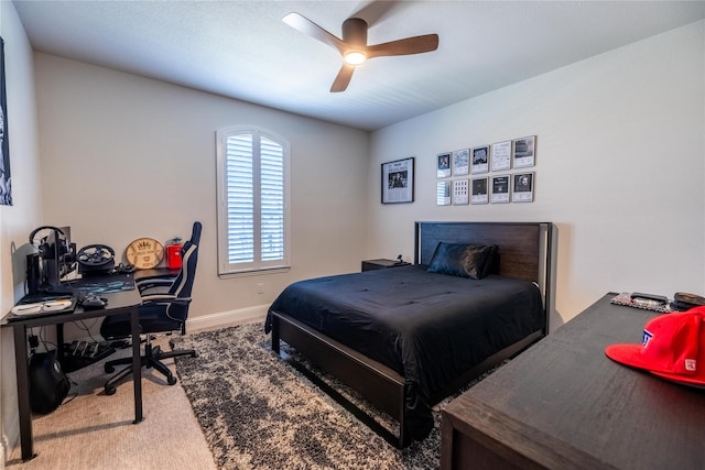 2402 Cornerstone Dr, Mansfield, TX 76063 - bedroom featuring carpet flooring, a desk, ceiling fan, and baseboards