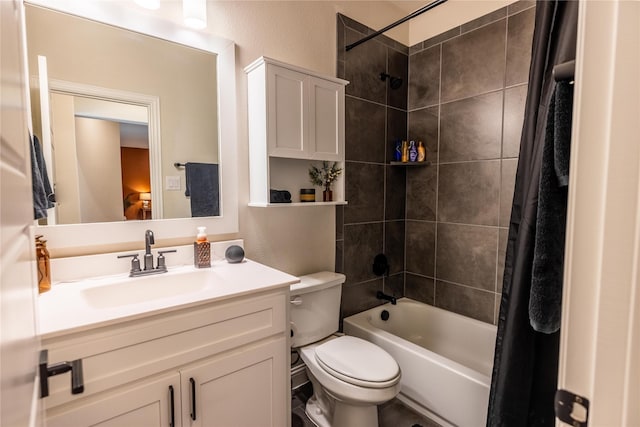 2402 Cornerstone Dr, Mansfield, TX 76063 - bathroom featuring shower / tub combo with curtain, toilet, and vanity
