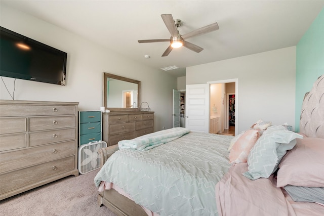 14024 Callisto Way, Haslet, TX 76052 - carpeted bedroom with ensuite bath and a ceiling fan