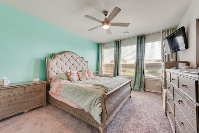14024 Callisto Way, Haslet, TX 76052 - bedroom featuring light carpet, a ceiling fan, and baseboards