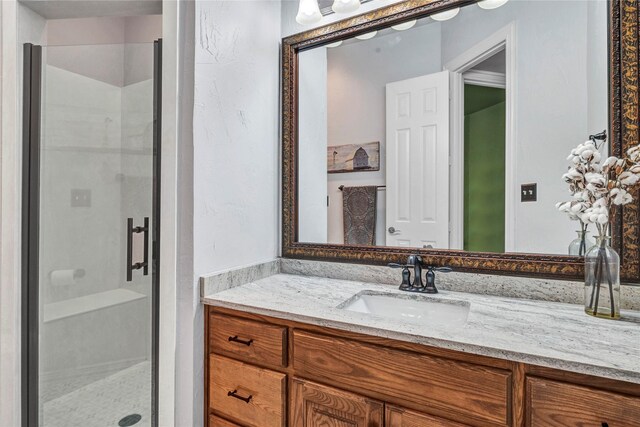 15741 Big Horn Trl, Frisco, TX 75035 - bathroom with vanity and a shower stall