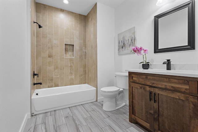 14815 Goliad Dr, Log Cabin, TX 75148 - full bath with vanity, baseboards, toilet, and shower / tub combination