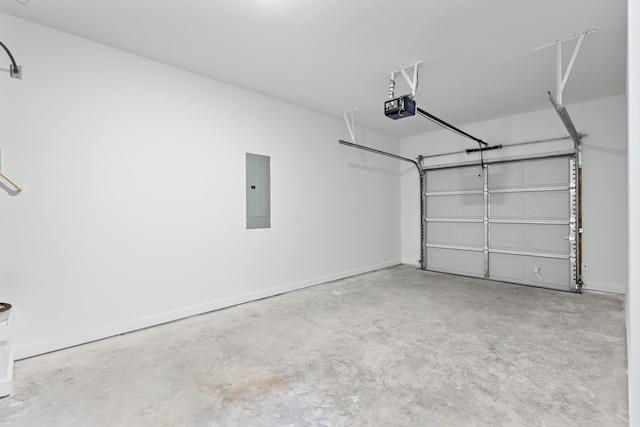 14815 Goliad Dr, Log Cabin, TX 75148 - garage with a garage door opener, electric panel, and baseboards